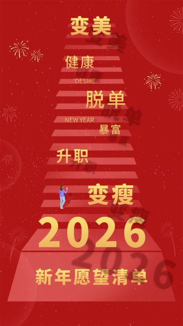 元旦新年愿望清单台阶预览效果