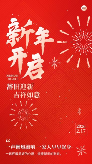 春节新年拜年祝福正月初一套系手机海报预览效果