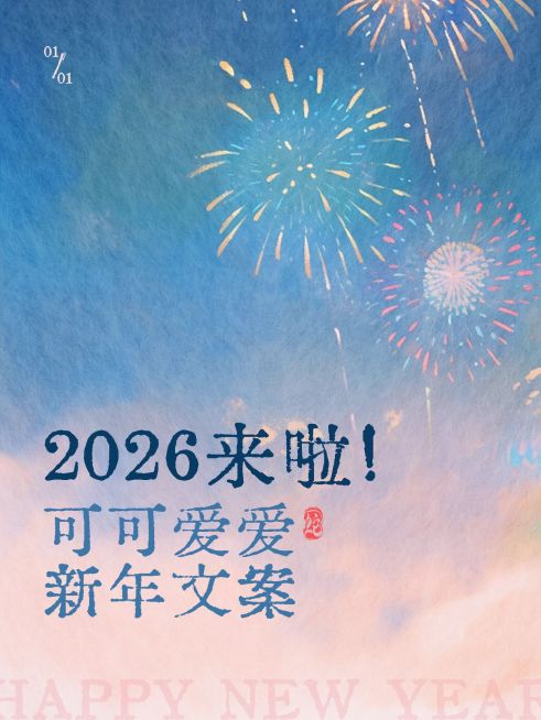 2025新年文案烟花小红书封面预览效果