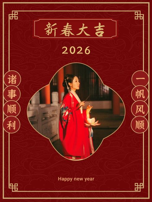 春节除夕祝福中国风小红书配图预览效果