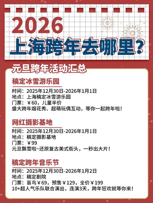 元旦旅游出行攻略喜庆小红书配图预览效果