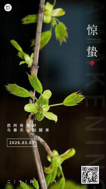 惊蛰节气祝福手机海报预览效果