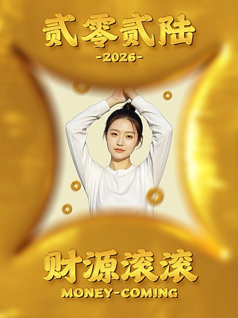 蛇年春节财运写真人像晒图晒照AICG小红书配图