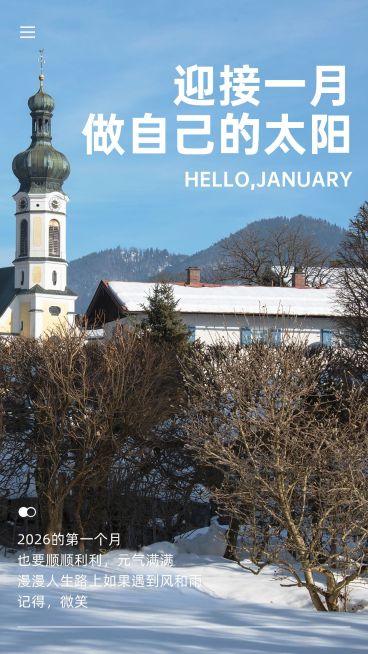 通用1月你好祝福实景手机海报预览效果