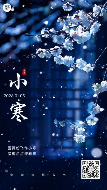 小寒节气祝福手机海报预览效果