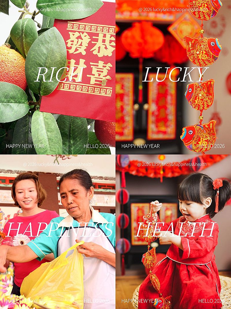 春节晒图春节祝福新年祝福跨年朋友圈拼图年终总结一年四季拼图晒照2025春夏秋冬plog模板