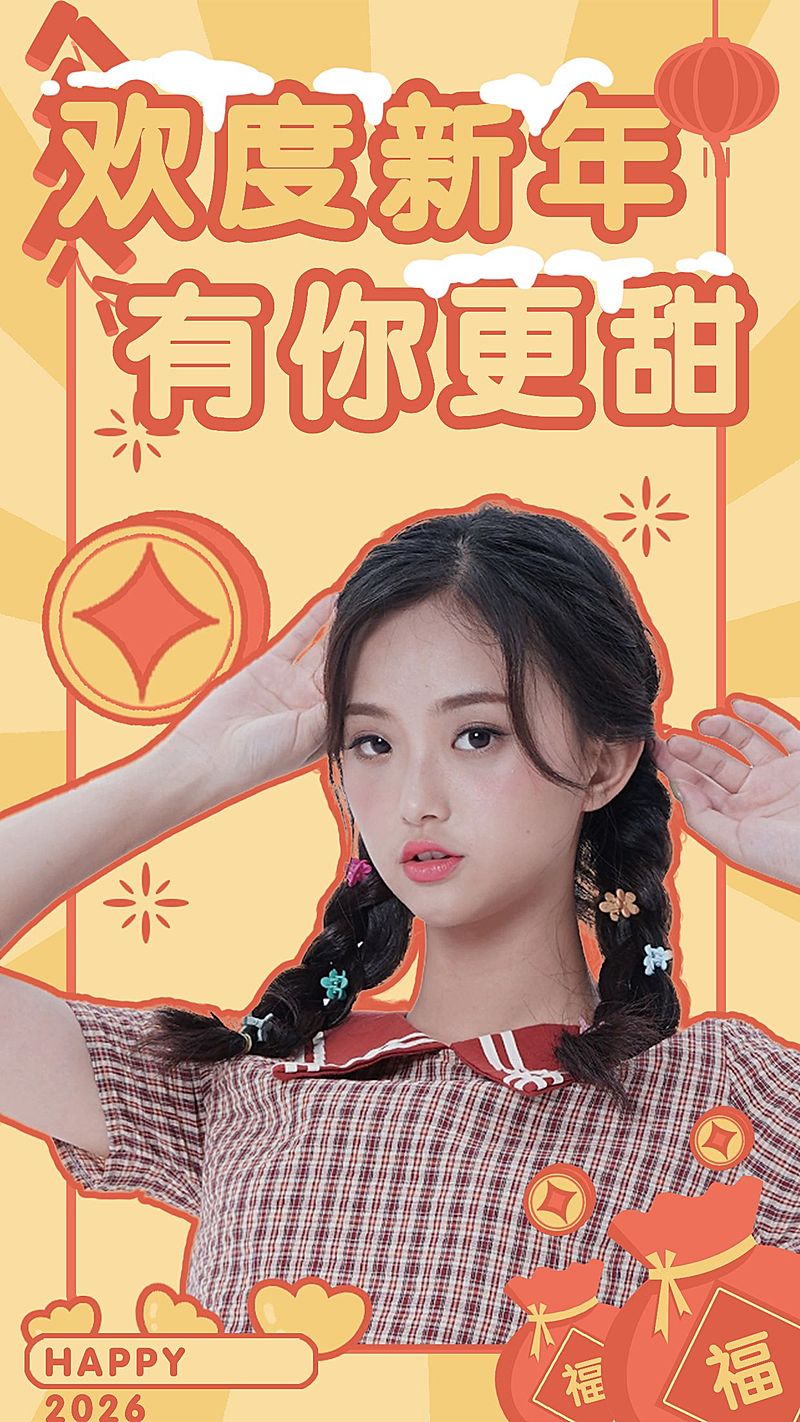 春节新春祝福拜年人物海报明星应援