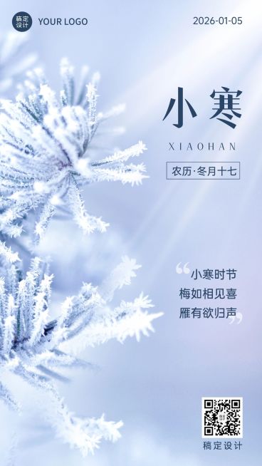 小寒节气祝福手机海报预览效果