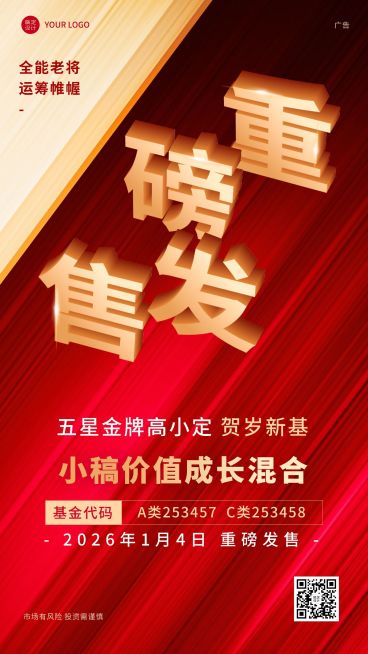 元旦新年金融保险投资理财基金重磅首发上市营销手机海报预览效果