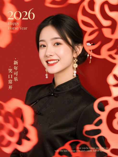 新年春节节日晒照喜庆风小红书封面aigc预览效果