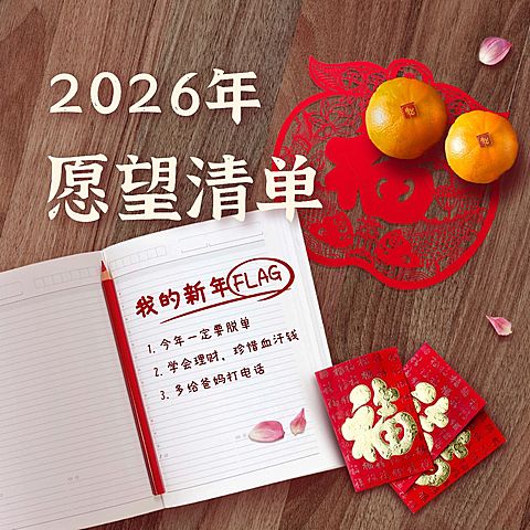 春节新年愿望清单实景海报