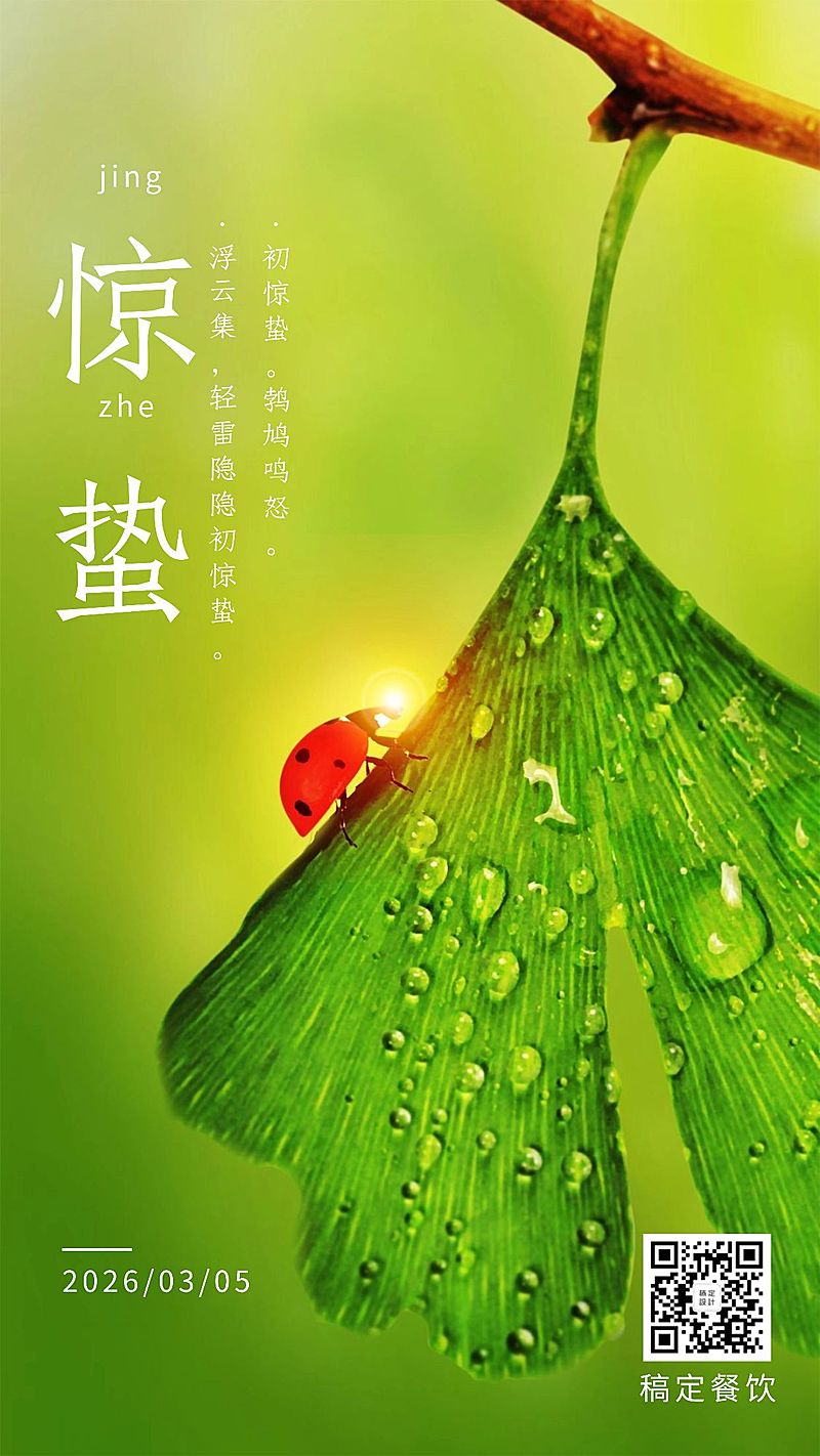 惊蛰实景节气海报