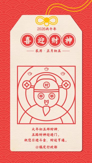 春节迎财神祝福贺卡海报预览效果