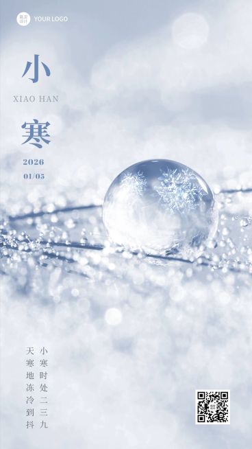 小寒节气祝福手机海报预览效果
