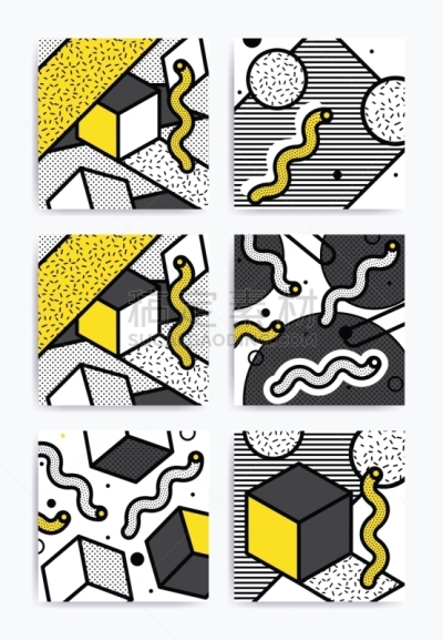 多色的,波普风,几何形状,图像,现代,矢量,蜘蛛网,Neopolitan獒,布置,设计