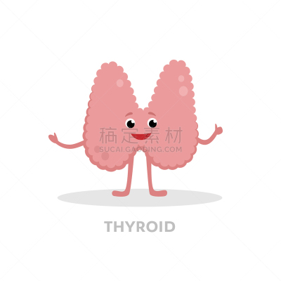 健康保健,动画片,力量,甲状腺,生物学,可爱的,分泌细胞,Goiter,人类腺体