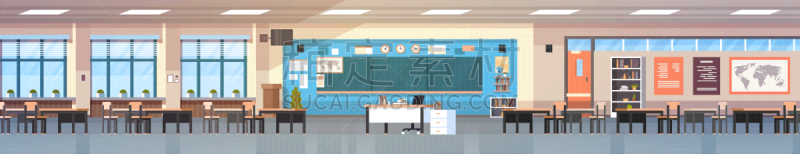 室内,教室,空的,概念,黑板,书桌,座位,椅子,家具,教育
