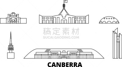 堪培拉,澳大利亚,城市天际线,分界线,国内著名景点,湖,布置