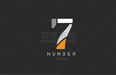 number 7 seven for company logo icon design in