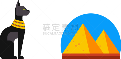 埃及,图标,扁平化设计,金字塔形,活力,开罗,格利特金字塔,动物,古王国金字塔,旅行