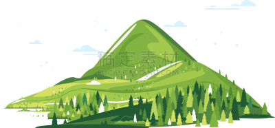 mountains composition isolated