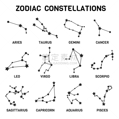 天空,矢量,星座,星星,12点整,标志,位置,生物学,天秤座,水瓶座