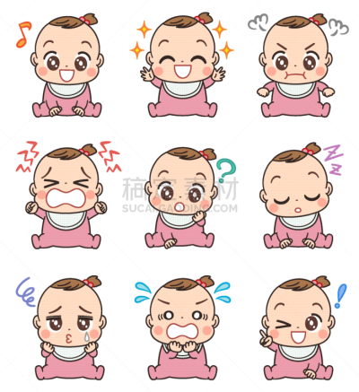 可爱的,多样,面部表情,婴儿,女人,衣服,粉色,仅日本人,垂直画幅,女性