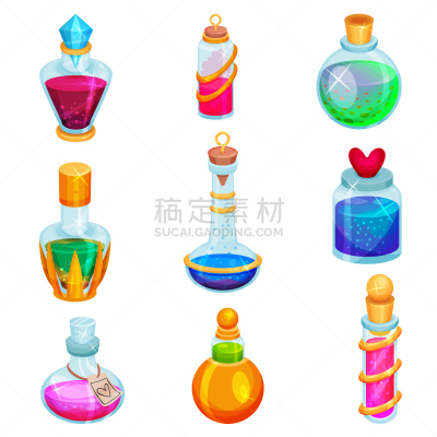 小的,瓶子,药剂,平坦的,饮料,有毒物质,手机游戏,炼金术,一个物体,布置