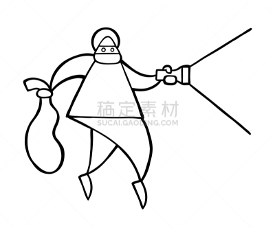 盗贼,男人,面具,似人脸,卡通,诱拐者,夜贼,步行