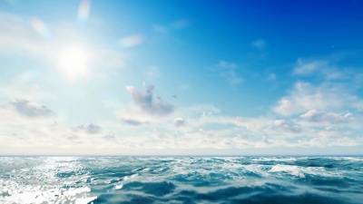海景。海里阳光灿烂的一天