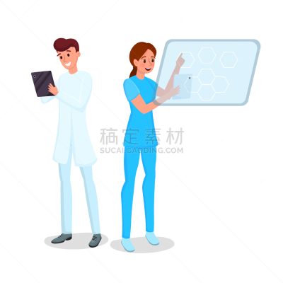 健康保健,数码图形,平坦的,护士,药丸,技术,门诊部,现代,移动式,联系