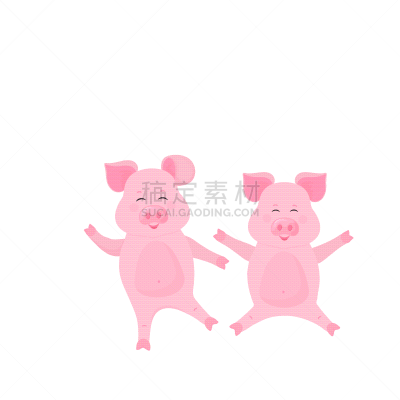 可爱的,猪,动物,幽默,卡通,农业,传统,春节,坐,站