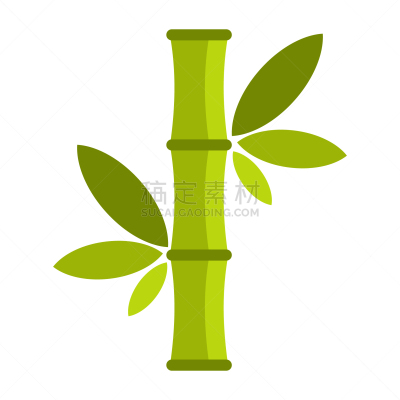 分离着色,白色,绿色,竹,平坦的,计算机图标,卡通,亚洲