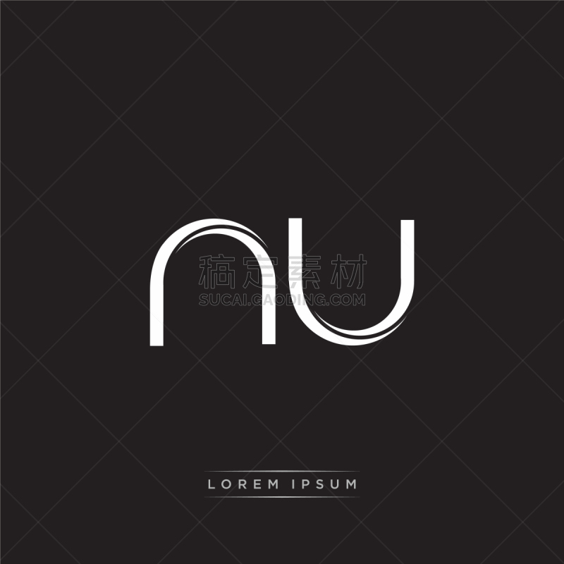 nu initial letter split lowercase logo modern