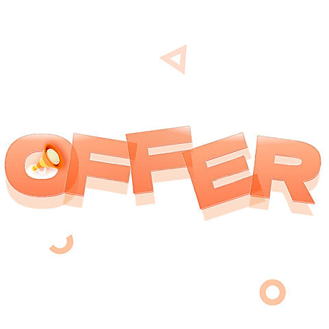 企业招聘OFFER渐变立体花字贴纸