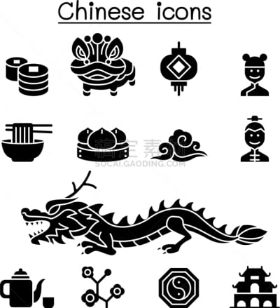 图标集,人种,东方人,人,男人,女人,形状,轮廓,概念