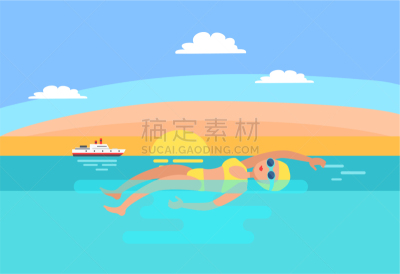 女性,专门技术,泳装,女人,船,仰泳,休闲,练习,训练