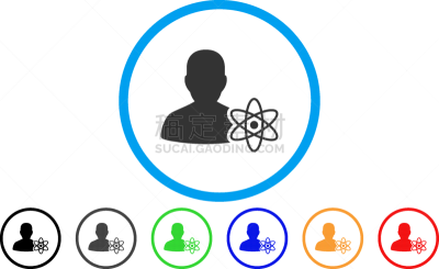 物理学家,圆形,科学,计算机图标,理论设计标签,专门技术,发明家,智慧,男人,符号