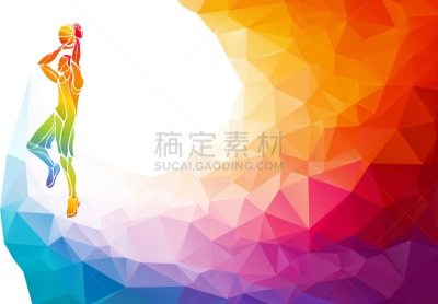 几何形状,跳投,篮球运动员,分离着色,折纸工艺,红色,男人,运动,团队,数码图形