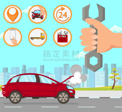 汽车,平坦的,紧急救援,商务,电子邮件,概念,技术,图像,修理
