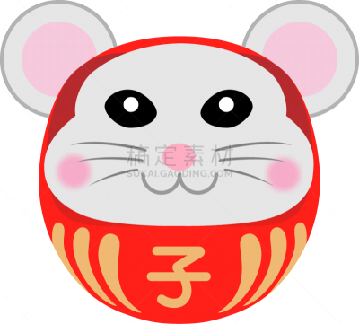 日本,小雕像,白色背景,鼠,运气,分离着色,传统,鼠年,2020