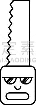锯子,可爱,性格,木工,分离着色,金属,概念,工业,建筑业,钢铁