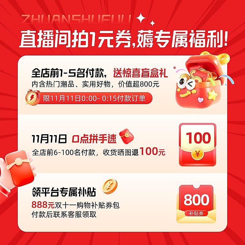 抖音主图直播间促销通用活动玩法福利说明优惠券主图AIGC