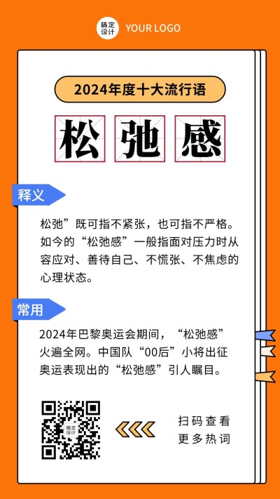 2024年度十大流行语发布热梗回顾手机海报