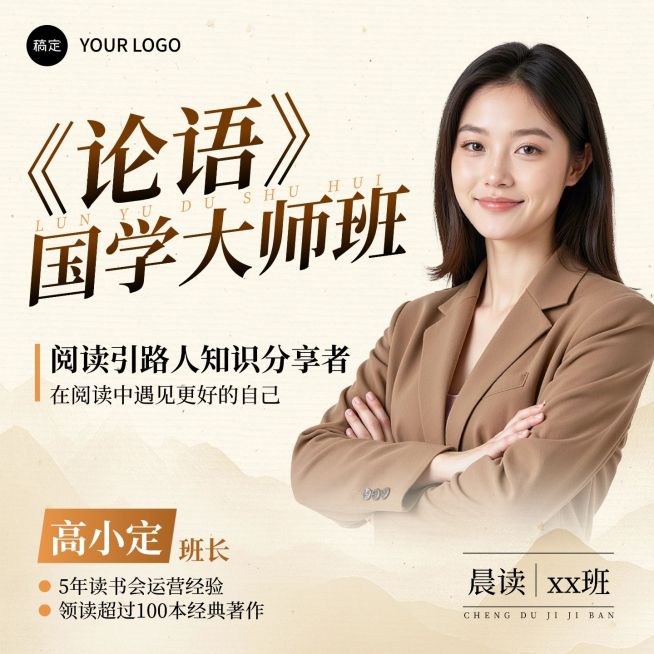 中式感国学经典教育培训课程电商主图AIGC预览效果