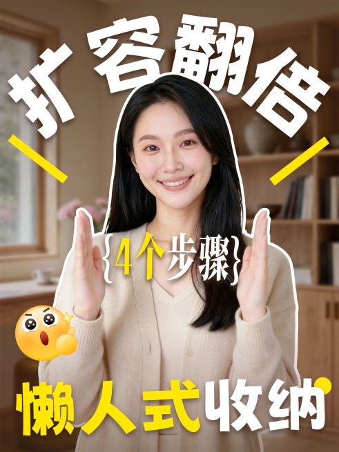 家居收纳空间改造人像小红书封面预览效果