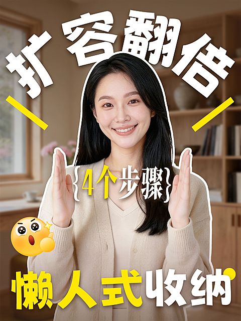 家居收纳空间改造人像小红书封面