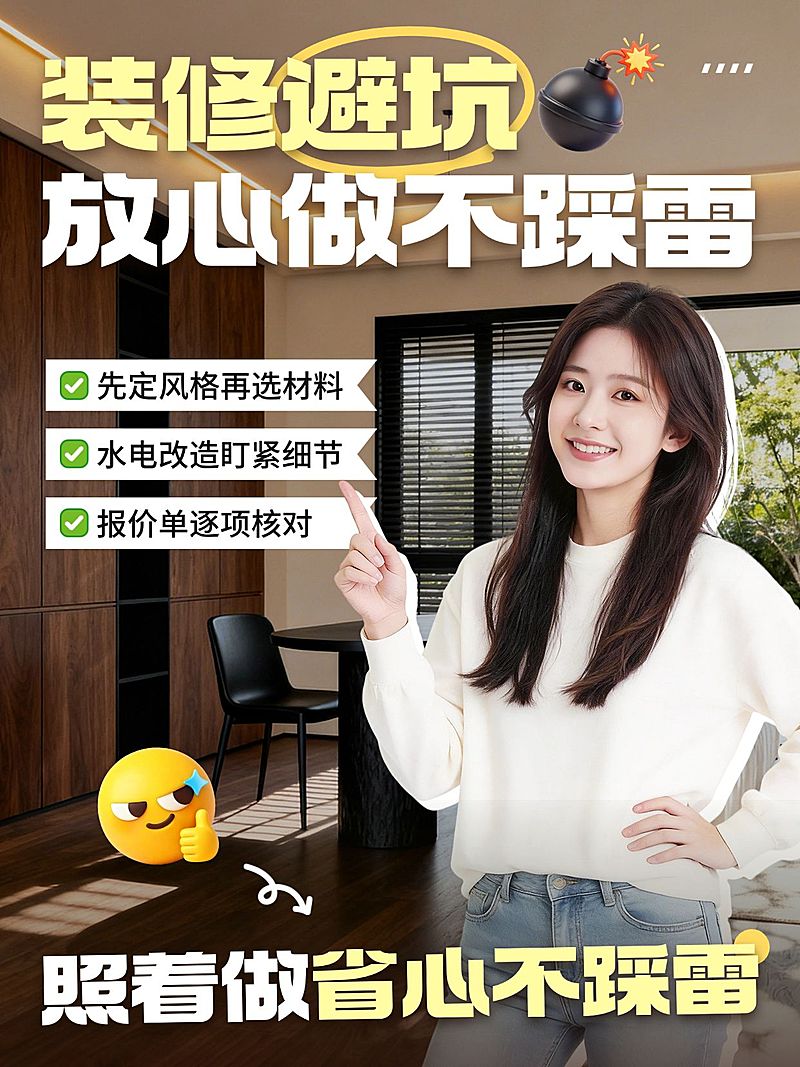 家居家装装修服务指南分享人像小红书封面