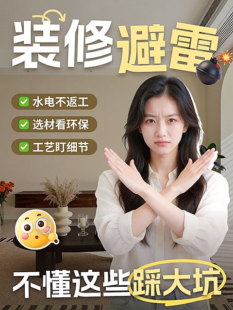 家居装修避坑指南人像小红书封面