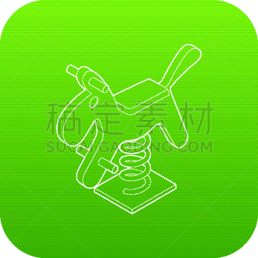 绿色,马,跷跷板,弹簧,计算机图标,儿童,户外,轮廓,木制,可爱的